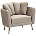 Poltrona Kiev Grigia In Velluto Con Gambe Dorate - Foto miniatura 1
