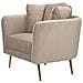 Poltrona Kiev Grigia In Velluto Con Gambe Dorate - Foto miniatura 3