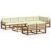 Set di divani da esterno con cuscino 9 pcs Naturale e Crema - Foto miniatura 1