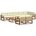 Set di divani da esterno con cuscino 9 pcs Naturale e Crema - Foto miniatura 3