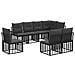 Set di divani da esterno 8 pcs Nero e Grigio scuro Poliestere - Foto miniatura 1