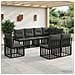 Set di divani da esterno 8 pcs Nero e Grigio scuro Poliestere - Foto miniatura 2