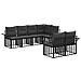 Set di divani da esterno 7 pcs Nero e Grigio scuro Poliestere - Foto miniatura 1