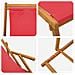 Lettino prendisole pieghevole 2 pcs 3 Posizione Rosso - Foto miniatura 7