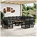 Set Divano da Giardino 13 pz Nero e Grigio scuro polyrattan - Foto miniatura 2