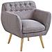 Poltrona Imbottita In Tessuto Grigio - Melby - Foto miniatura 25