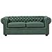 Divano Vintage A 3 Posti In Tessuto Similpelle Chesterfield - Foto miniatura 22