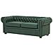Divano Vintage A 3 Posti In Tessuto Similpelle Chesterfield - Foto miniatura 19