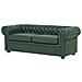 Divano Vintage A 3 Posti In Tessuto Similpelle Chesterfield - Foto miniatura 29