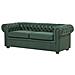 Divano Vintage A 3 Posti In Tessuto Similpelle Chesterfield - Foto miniatura 3