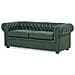 Divano Vintage A 3 Posti In Tessuto Similpelle Chesterfield - Foto miniatura 4