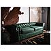 Divano Vintage A 3 Posti In Tessuto Similpelle Chesterfield - Foto miniatura 8