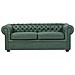 Divano Vintage A 3 Posti In Tessuto Similpelle Chesterfield - Foto miniatura 9