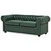 Divano Vintage A 3 Posti In Tessuto Similpelle Chesterfield - Foto miniatura 10