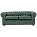 Divano Vintage A 3 Posti In Tessuto Similpelle Chesterfield - Foto miniatura 17