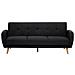 Divano Letto A 3 Posti In Tessuto Nero Florli - Foto miniatura 13