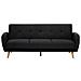 Divano Letto A 3 Posti In Tessuto Nero Florli - Foto miniatura 8