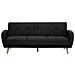 Divano Letto A 3 Posti In Tessuto Nero Florli - Foto miniatura 3