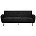 Divano Letto A 3 Posti In Tessuto Nero Florli - Foto miniatura 6