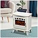 Caminetto Elettrico Da Terra Con Effetto Fiamma Regolabile 1800w, Bianco, 51x31x56cm - Foto miniatura 3