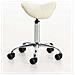 Sgabello da Lavoro Reno in Similpelle I Sgabello A Sella Imbottito Regolabile 53-68 CM E Girevole I Sedia Pc Telaio in Metallo Cromato Crema - Foto miniatura 5