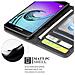 Custodia Compatibile Con Samsung Galaxy A3 2015 In Nero Ossido - Coperchio Protettivo Con Chiusura Magnetica E 3 Slot Per Carte - Foto miniatura 6