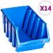 Contenitori Di Stoccaggio Impilabili 14 Pz Blu In Plastica - Foto miniatura 1