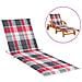 Cuscino Per Sdraio A Quadri Rossi 200x60x4 Cm In Tessuto - Foto miniatura 1