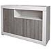 Credenza Moderna A 3 Ante, Buffet Da Cucina, Madia Con Scaffali E Ripiani, Mobile Da Soggiorno Porta Tv, Cm 138x42xh86, Colore Bianco E Cemento - Foto miniatura 2