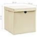 Contenitori con Coperchi 10 pz 28x28x28 cm Crema - Foto miniatura 3
