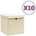 Contenitori con Coperchi 10 pz 28x28x28 cm Crema - Foto miniatura 1