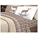 Completo Lenzuola Linea Pensieri Delicati 100% Cotone Disegno Cervo Tartan Singolo Beige - Foto miniatura 1