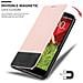 Custodia Compatibile Con Lg G2 In Oro Rosato Nero - Coperchio Protettiva Con Chiusura Magnetica, Funzione Stand E Tasca Per Le Carte - Foto miniatura 6