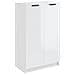 Scarpiera Bianco Lucido 59x35x100 Cm In Legno Multistrato - Foto miniatura 2