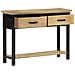 Tavolo Consolle 110x30x75 Cm In Legno Massello Grezzo Di Mango - Foto miniatura 3