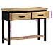 Tavolo Consolle 110x30x75 Cm In Legno Massello Grezzo Di Mango - Foto miniatura 8