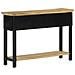 Tavolo Consolle 110x30x75 Cm In Legno Massello Grezzo Di Mango - Foto miniatura 9