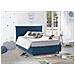 Letto Piazza E Mezza Creta, Letto Contenitore Con Rivestimento In Tessuto, 100% Made In Italy, Apertura Frontale, Con Materasso Cm 120x190 Incluso, Blu - Foto miniatura 1