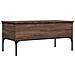 Tavolino Rovere Marrone 100x50x45cm Legno Multistrato E Metallo - Foto miniatura 2