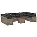 Set Divani Da Giardino 11 Pz Con Cuscini In Polyrattan Grigio - Foto miniatura 2