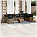 Set Divani Da Giardino 11 Pz Con Cuscini In Polyrattan Grigio - Foto miniatura 1