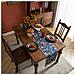 Elegante Runner Da Tavolo Floreale Blu Con Nappe  Xl - Foto miniatura 3