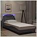 Giroletto Con Luci Led Grigio 90x190 Cm In Similpelle - Foto miniatura 1
