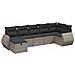 Set Divani Da Giardino 7 Pz Con Cuscini Grigio In Polyrattan - Foto miniatura 2
