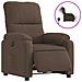 Poltrona Reclinabile Elettrica Marrone In Tessuto Di Microfibra - Foto miniatura 2