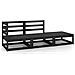 Lusso Casadino -  Set Divani Da Giardino 3 Pz Nero In Legno Massello Di Pino - Foto miniatura 2