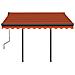 Tenda Retrattile Automatica Con Pali 3,5x2,5m Arancio E Marrone - Foto miniatura 4