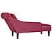 Sdraio con Cuscino e Bracciolo Destro in Velluto Rosso Vino - Foto miniatura 6