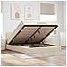 Struttura Letto Pouf con Materasso Crema 160x200 cm in Tessuto - Foto miniatura 2