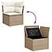 Set Divano da Giardino con cuscino 7 pcs Beige Poly Rattan - Foto miniatura 6